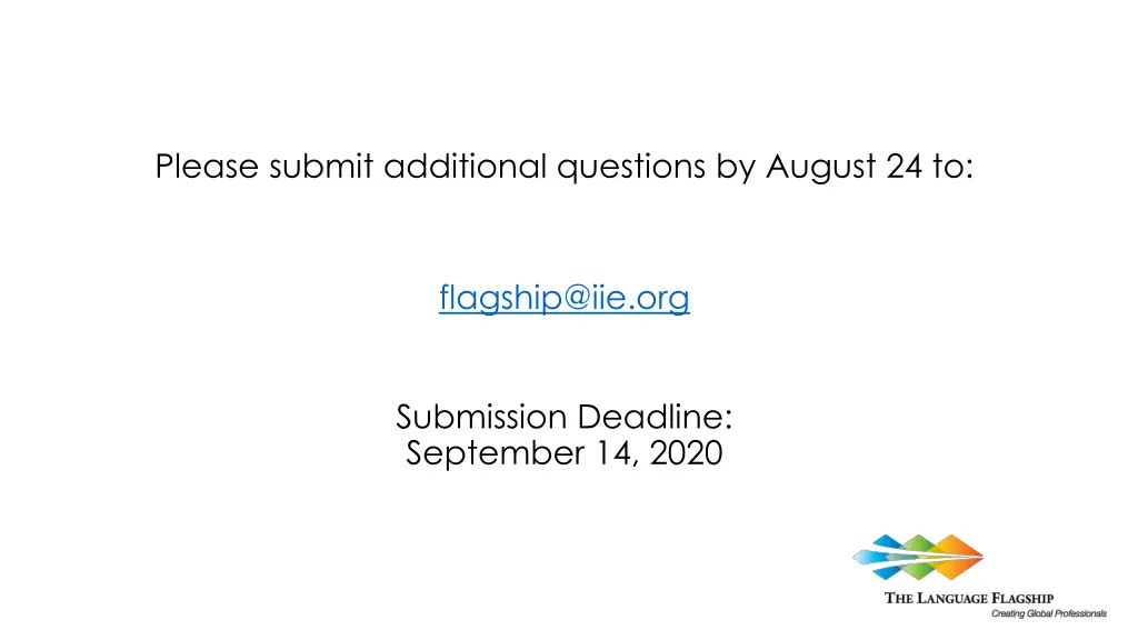 please submit additional questions by august 24 to