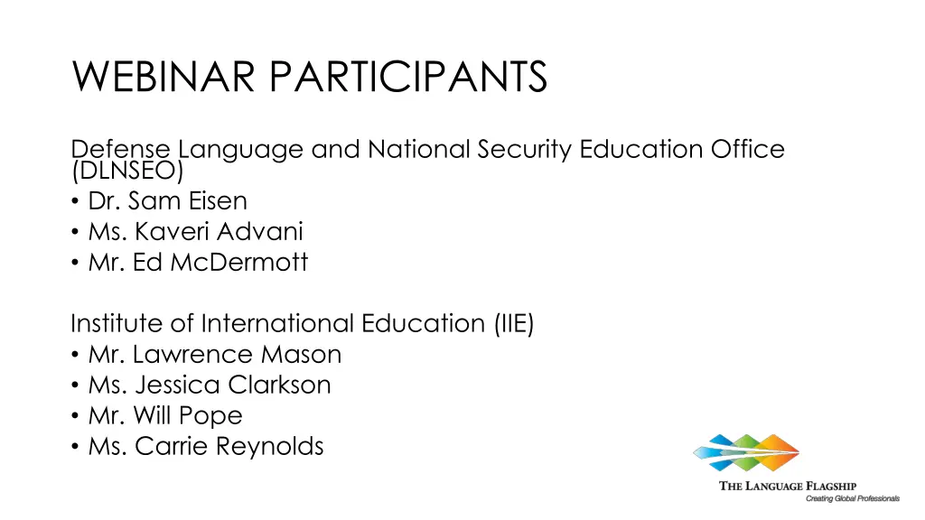 webinar participants