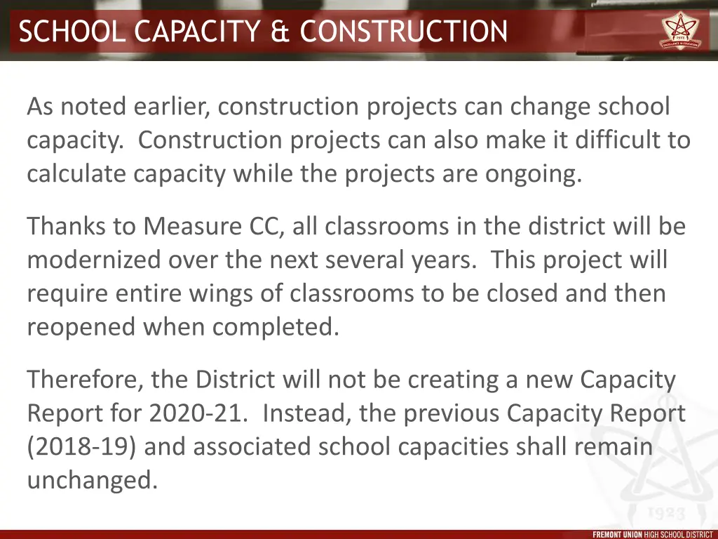 school capacity construction