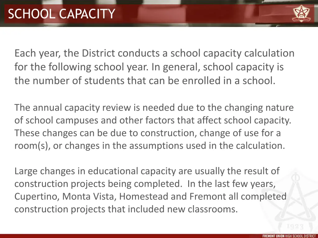 school capacity