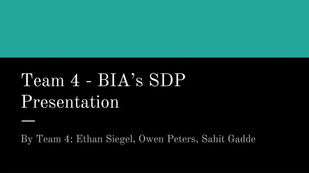 team 4 bia s sdp presentation