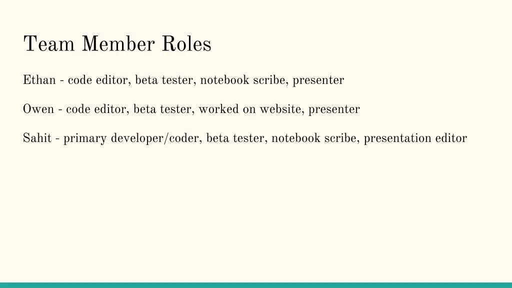 team member roles