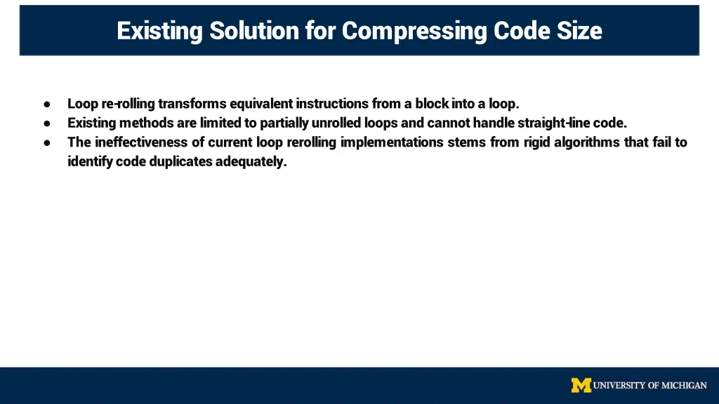 existing solution for compressing code size