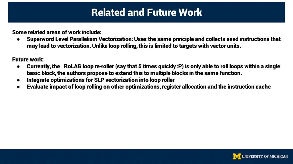 related and future work