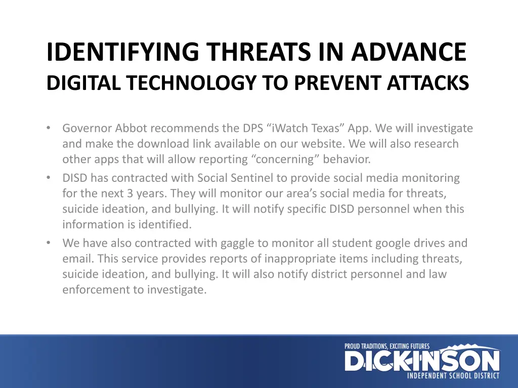 identifying threats in advance digital technology