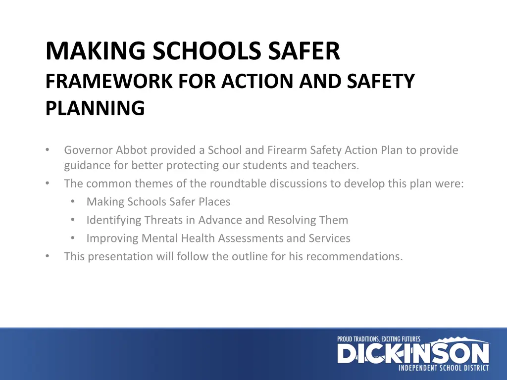 making schools safer framework for action