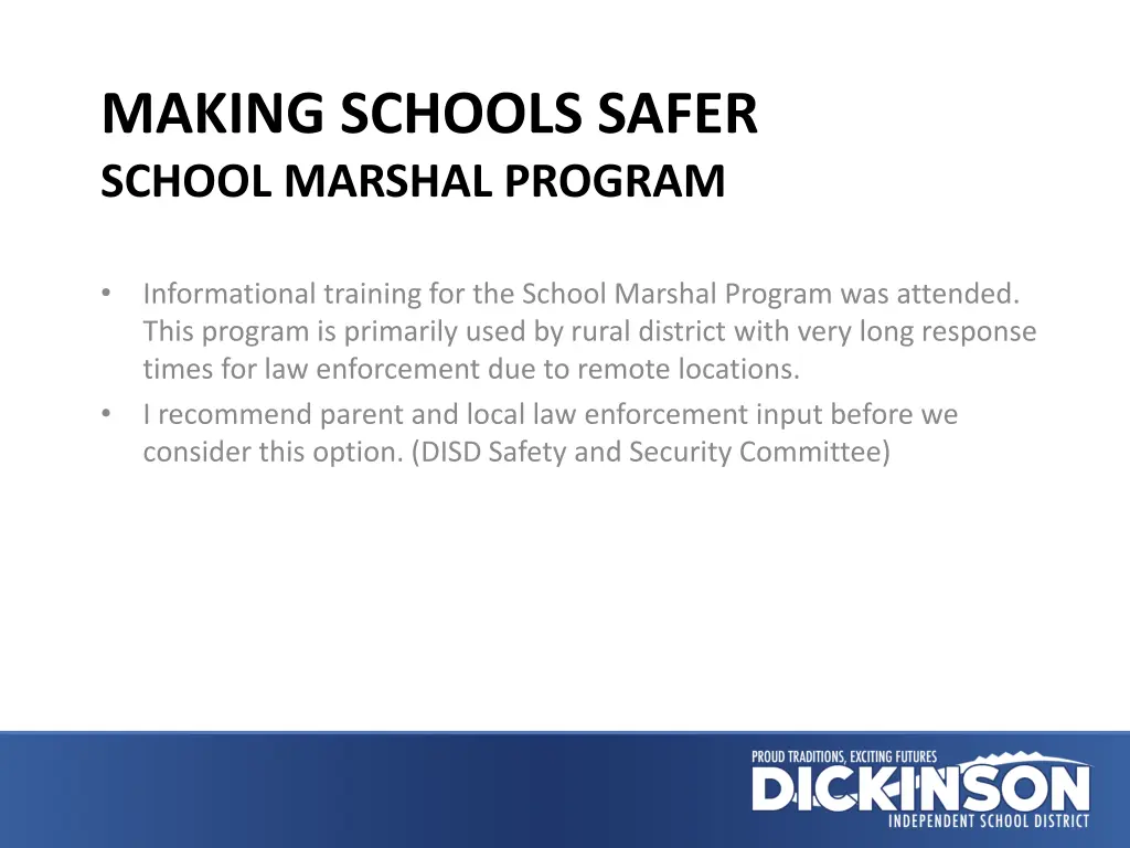 making schools safer school marshal program