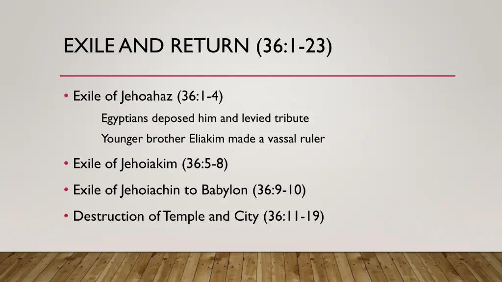 exile and return 36 1 23