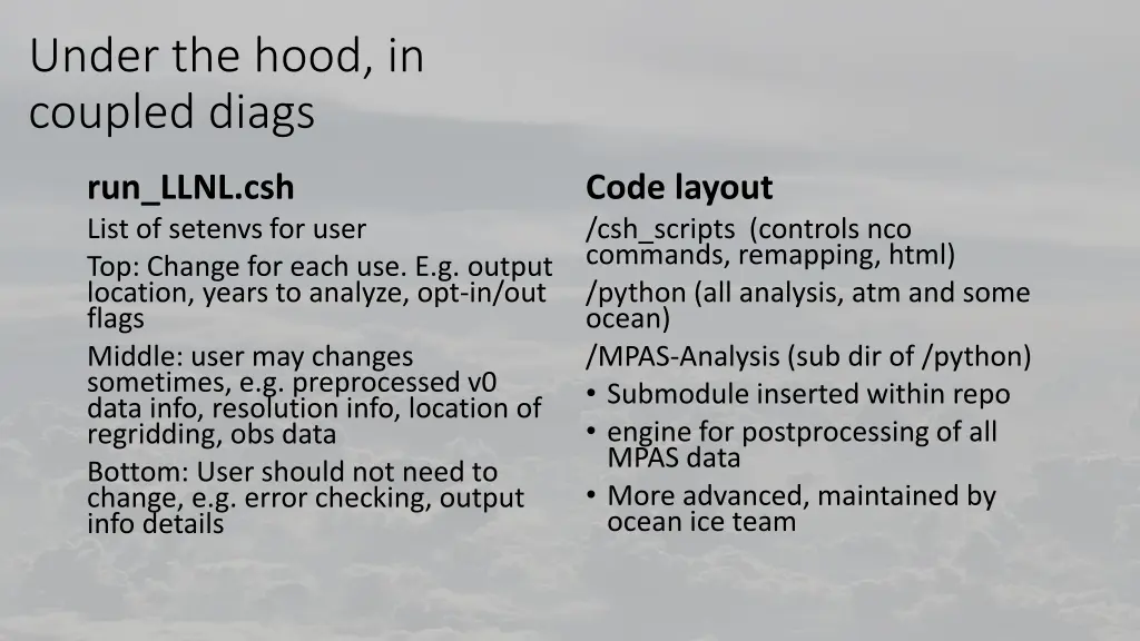 under the hood in coupled diags