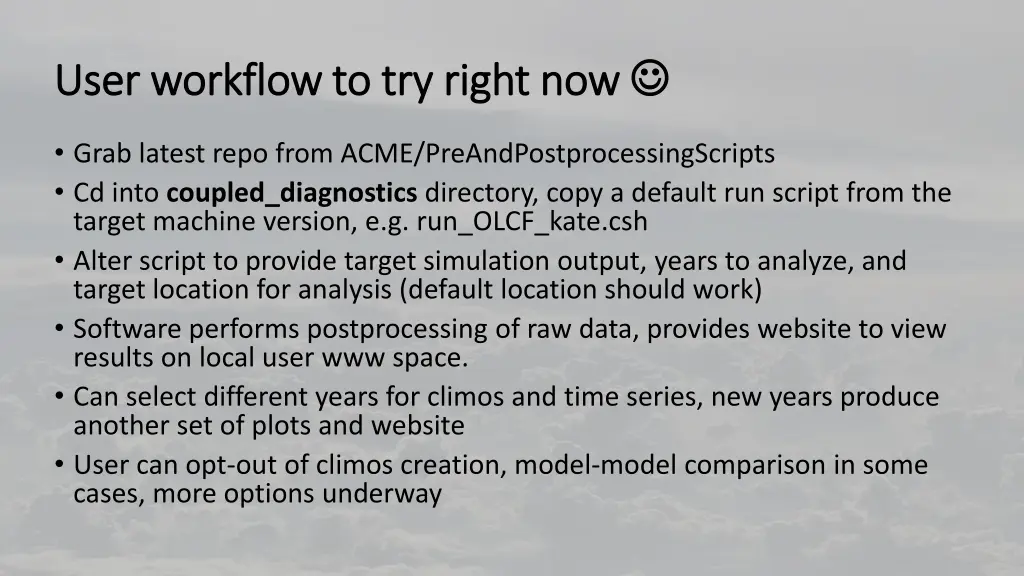 user workflow to try right now user workflow