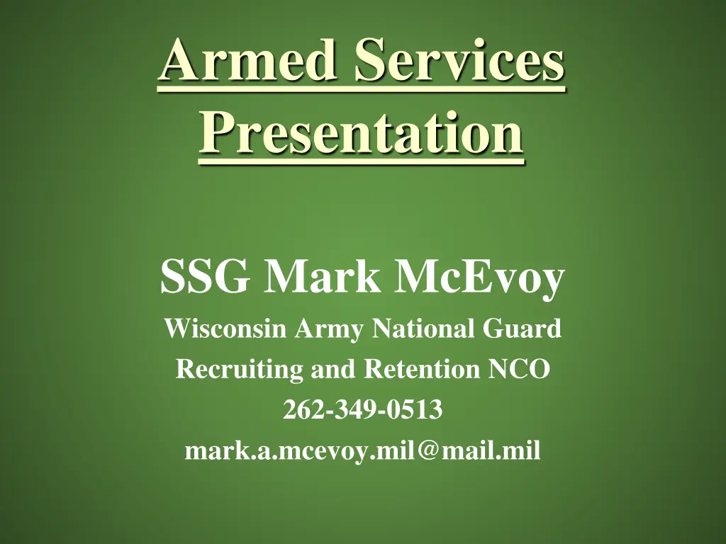 armed services presentation