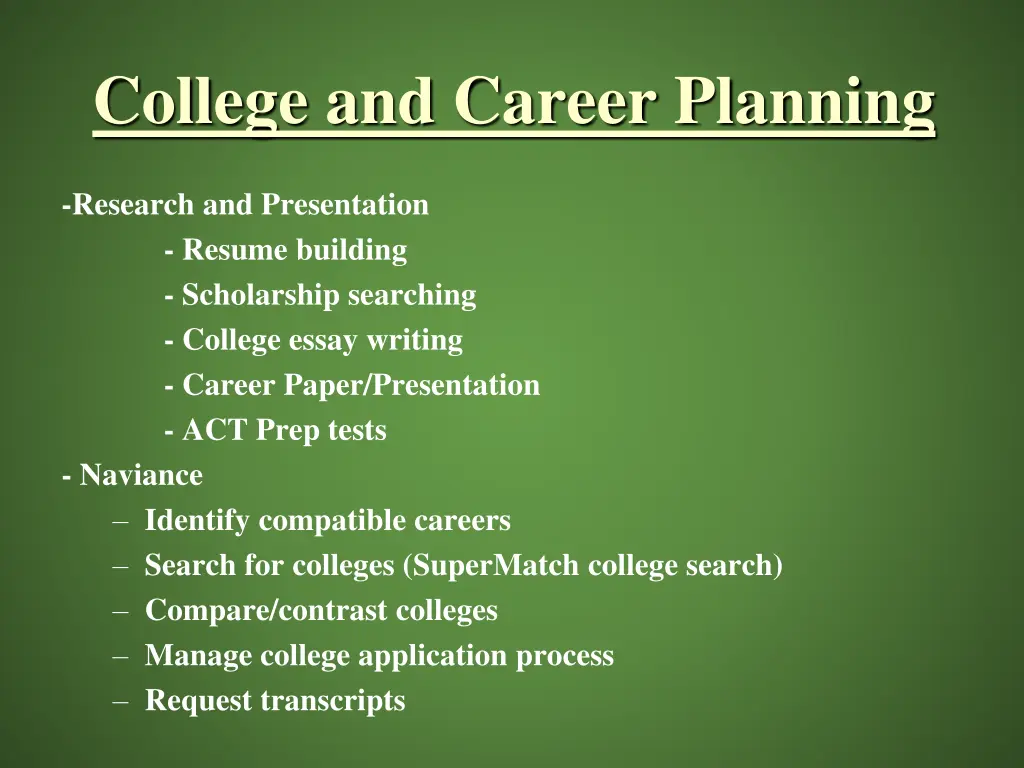 college and career planning