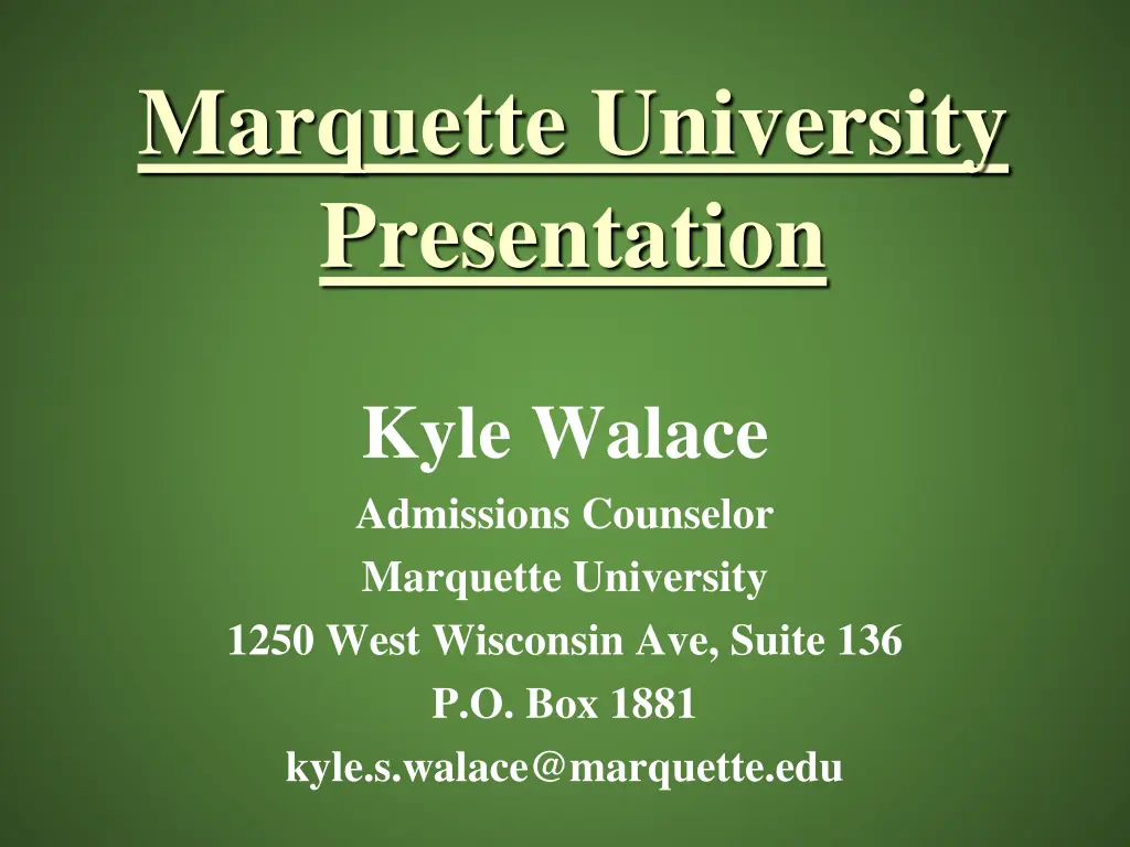 marquette university presentation