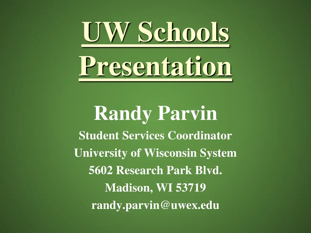 uw schools presentation