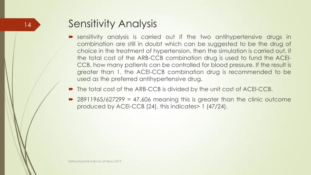 sensitivity analysis