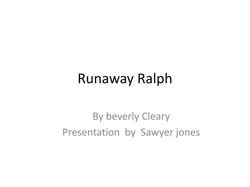 runaway ralph