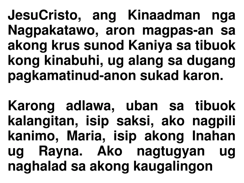 jesucristo ang kinaadman nga nagpakatawo aron