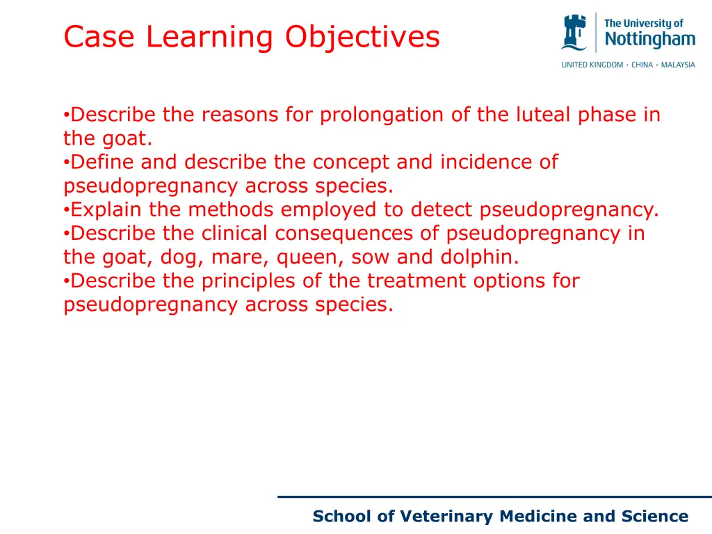 case learning objectives