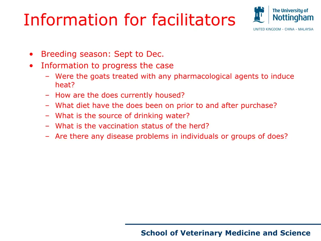information for facilitators