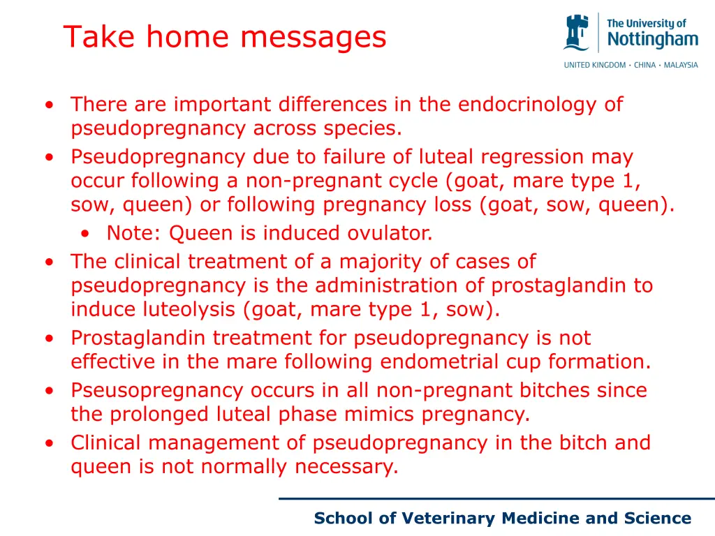take home messages