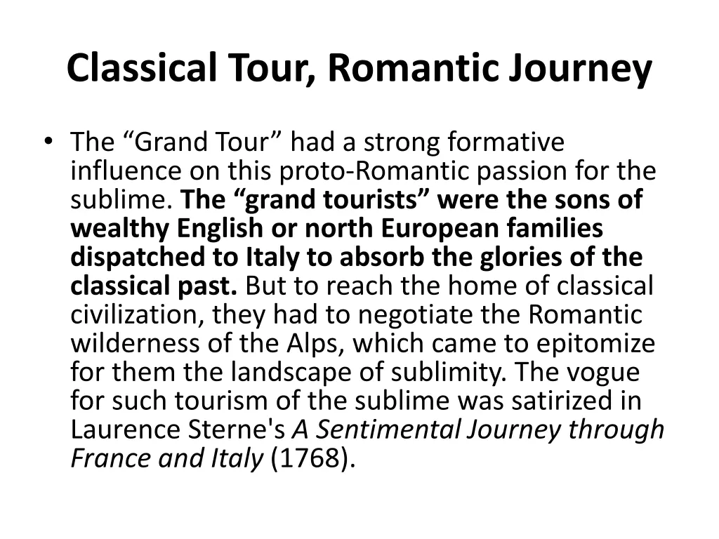 classical tour romantic journey