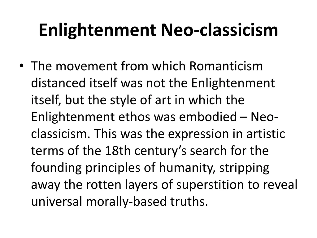 enlightenment neo classicism