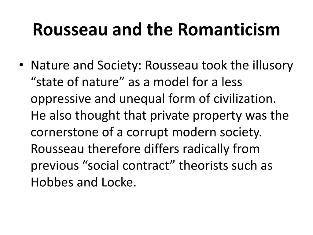 rousseau and the romanticism 1