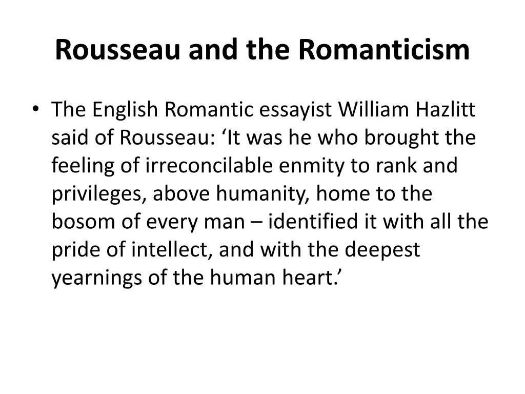 rousseau and the romanticism 7