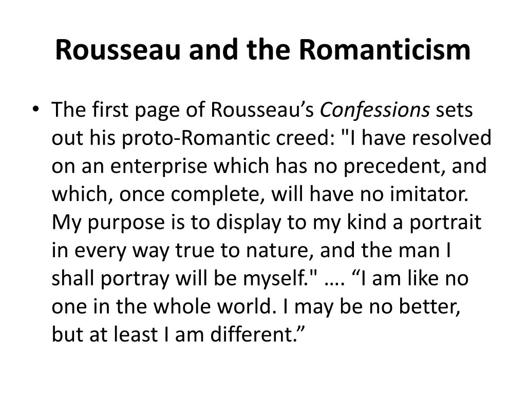 rousseau and the romanticism