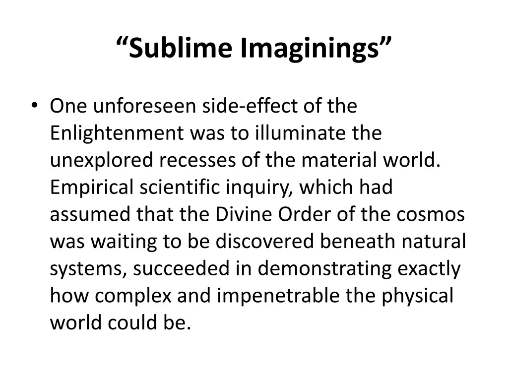 sublime imaginings