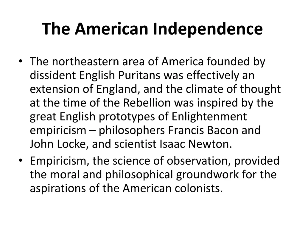 the american independence