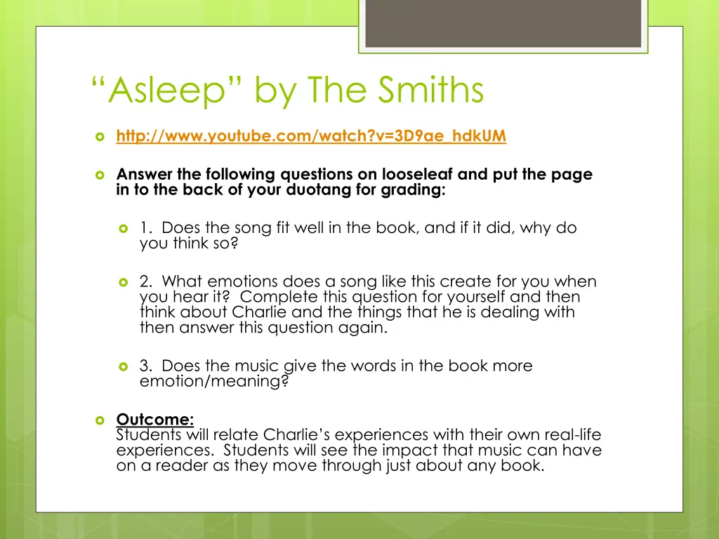 asleep by the smiths