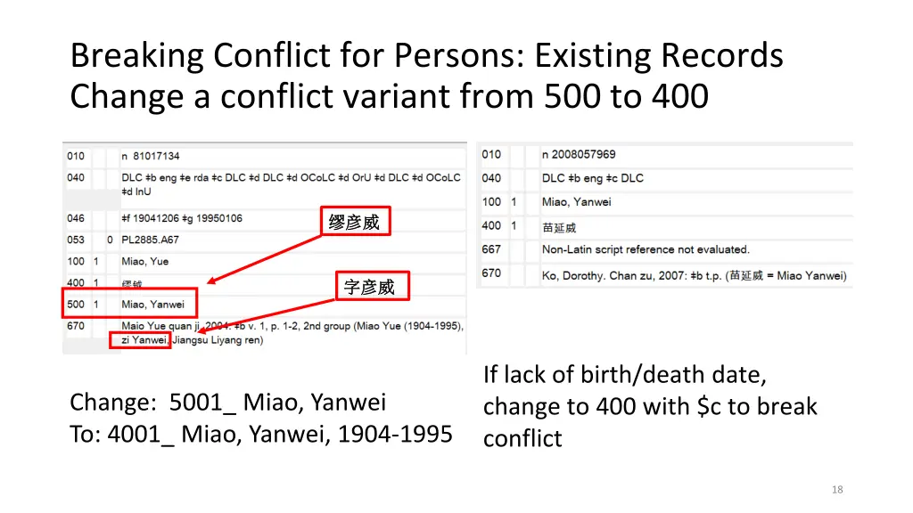 breaking conflict for persons existing records
