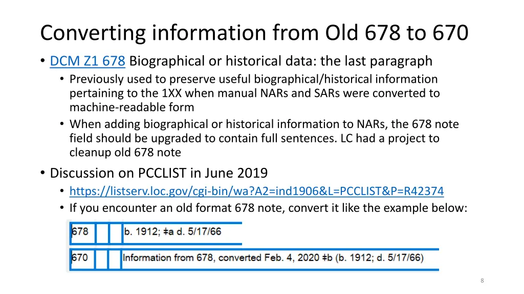 converting information from