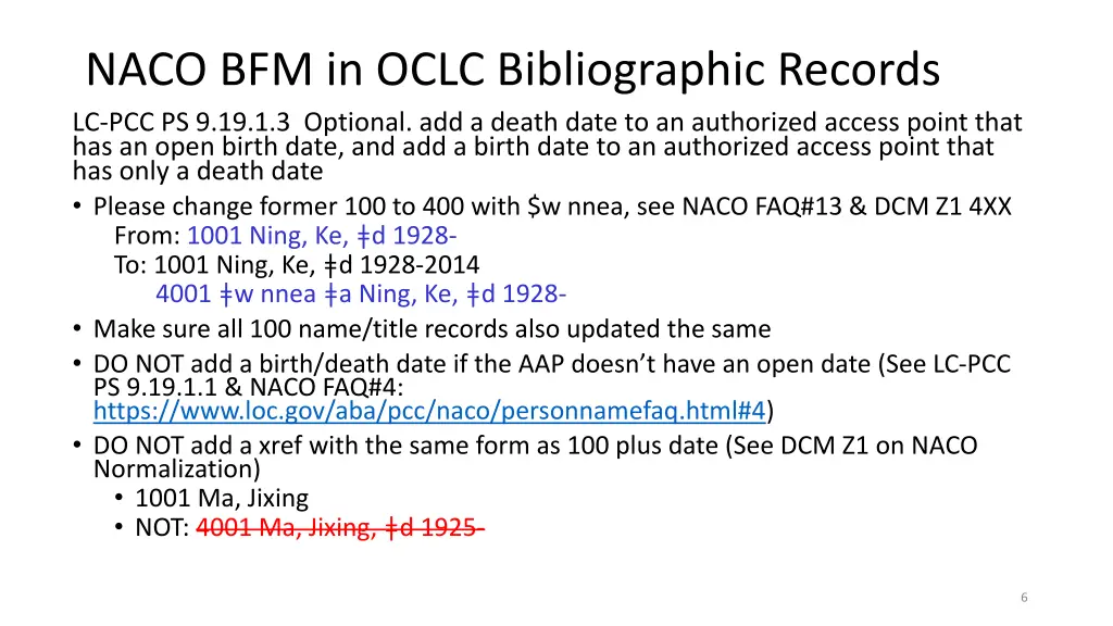 naco bfm in oclc bibliographic records