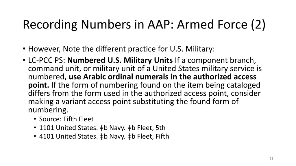 recording numbers in aap armed force 2