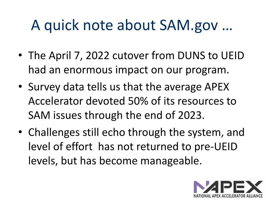a quick note about sam gov