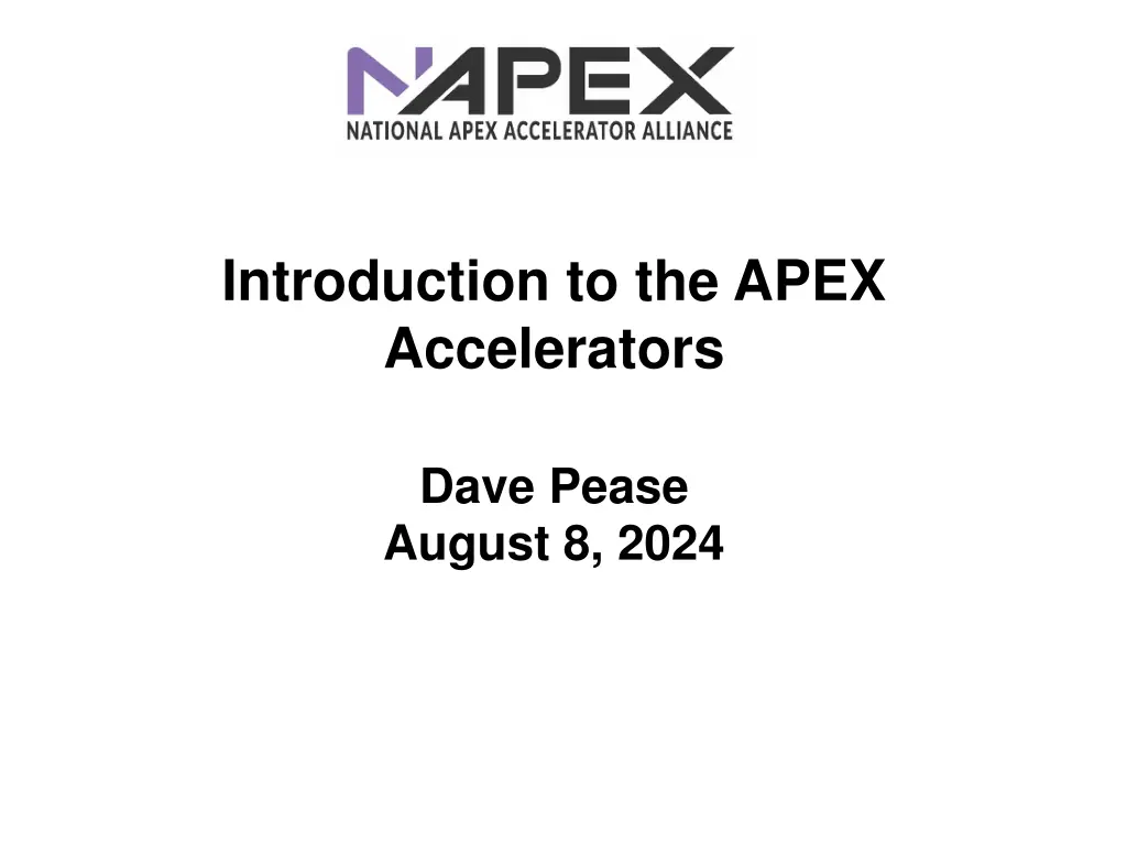 introduction to the apex accelerators