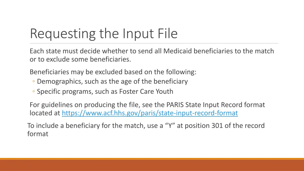 requesting the input file