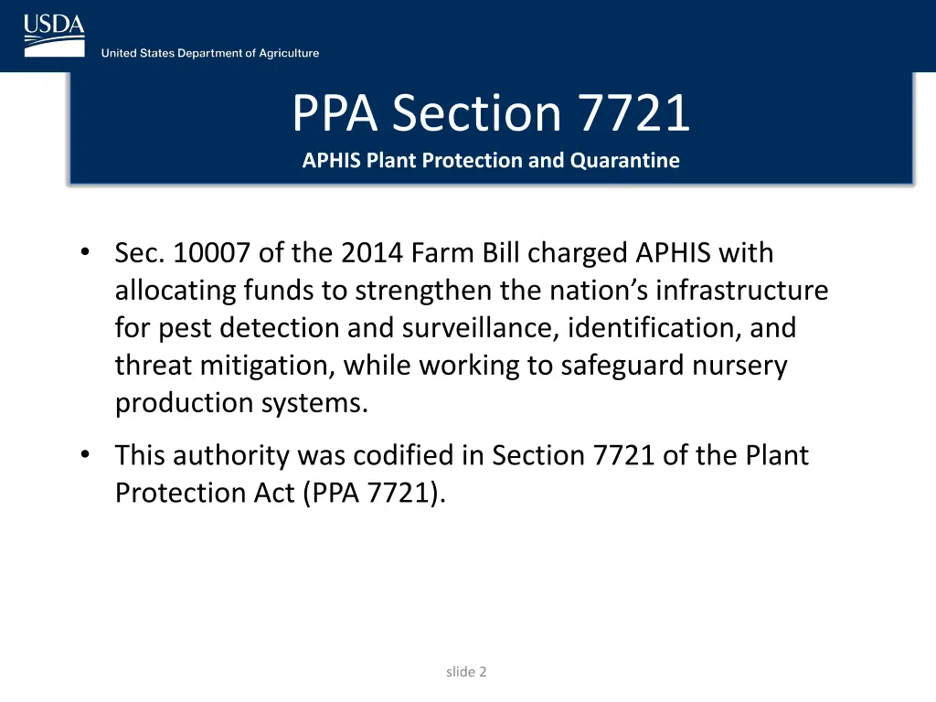 ppa section 7721 aphis plant protection