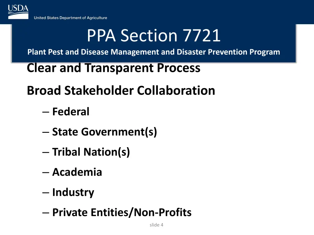 ppa section 7721 plant pest and disease