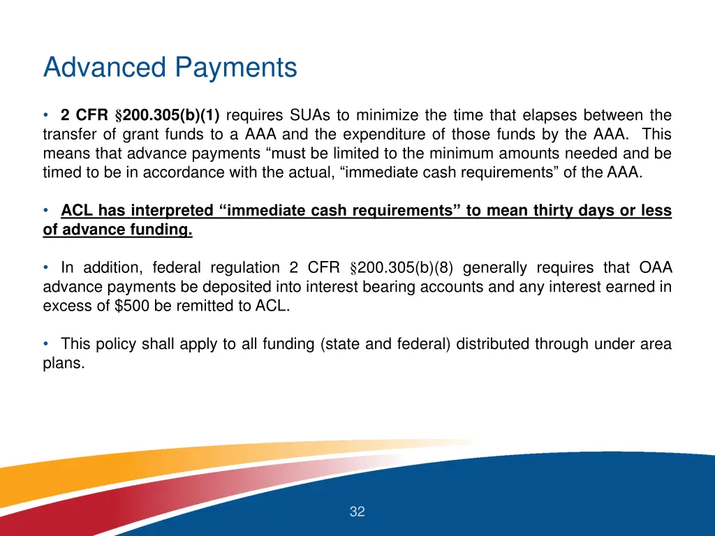 advanced payments