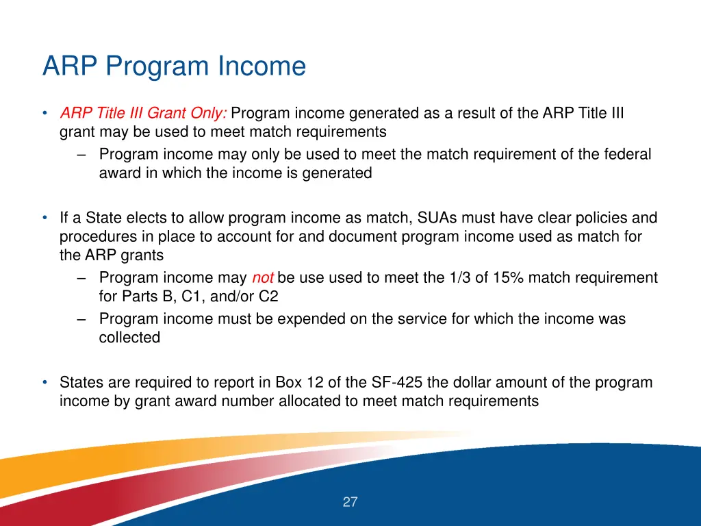 arp program income
