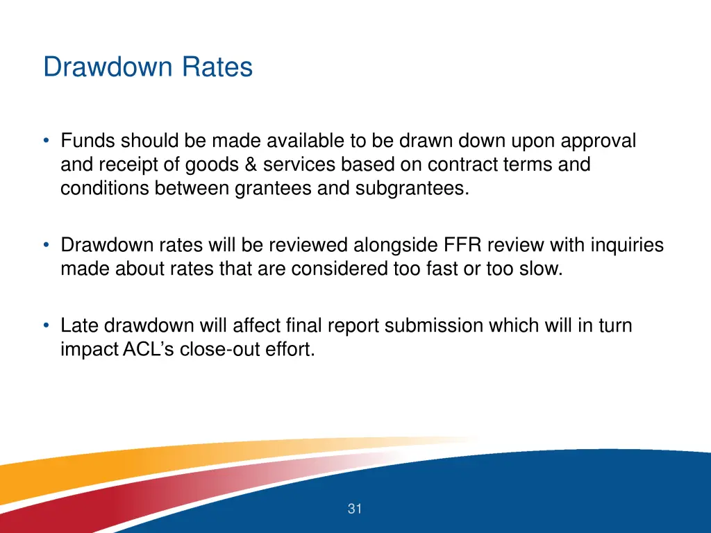 drawdown rates