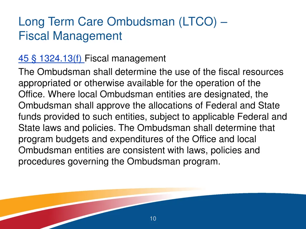 long term care ombudsman ltco fiscal management