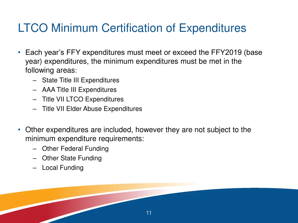 ltco minimum certification of expenditures