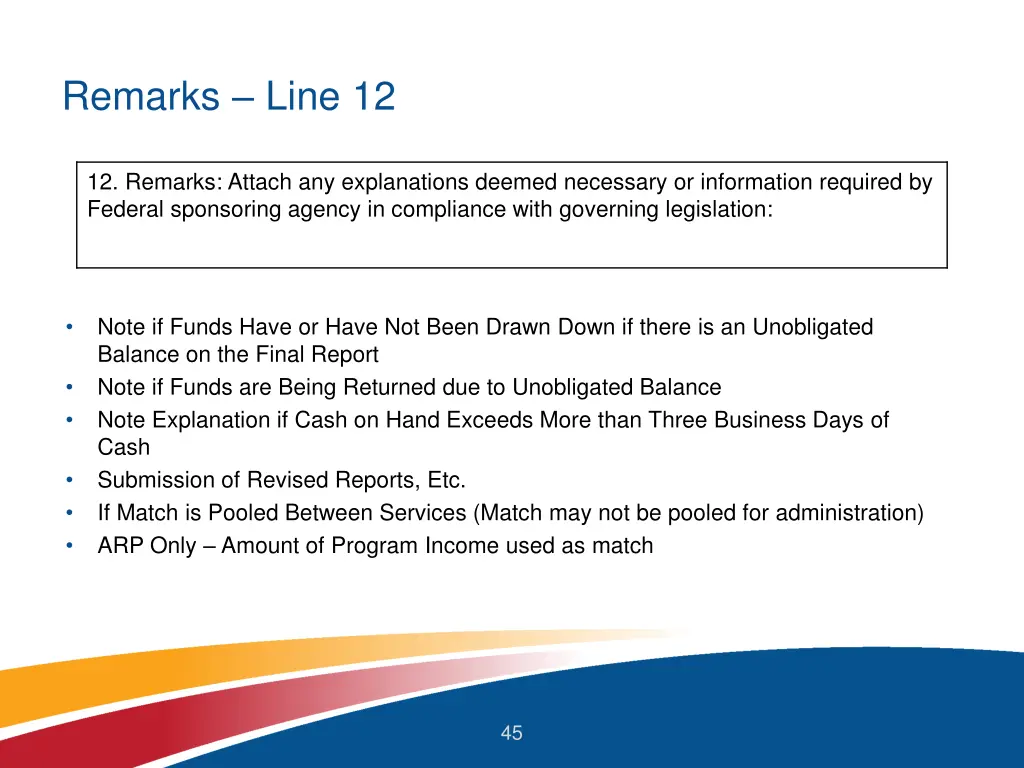 remarks line 12