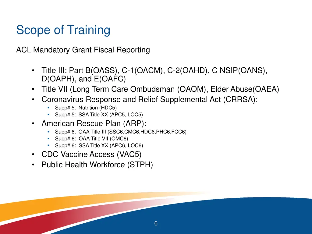 scope of training