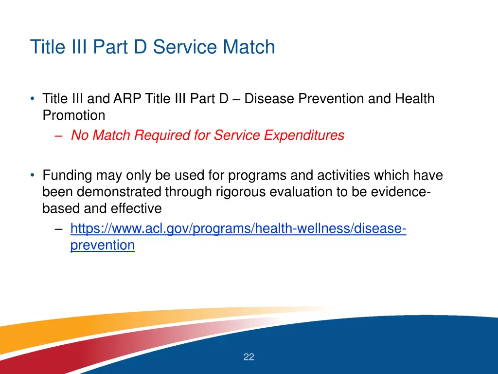 title iii part d service match