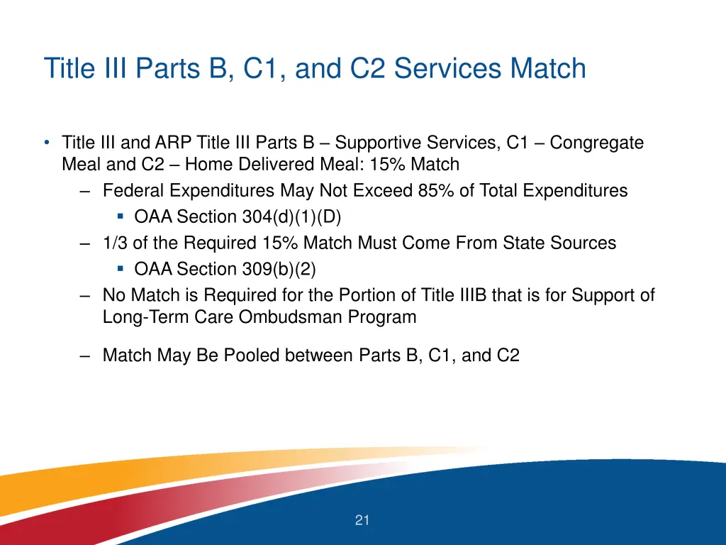 title iii parts b c1 and c2 services match